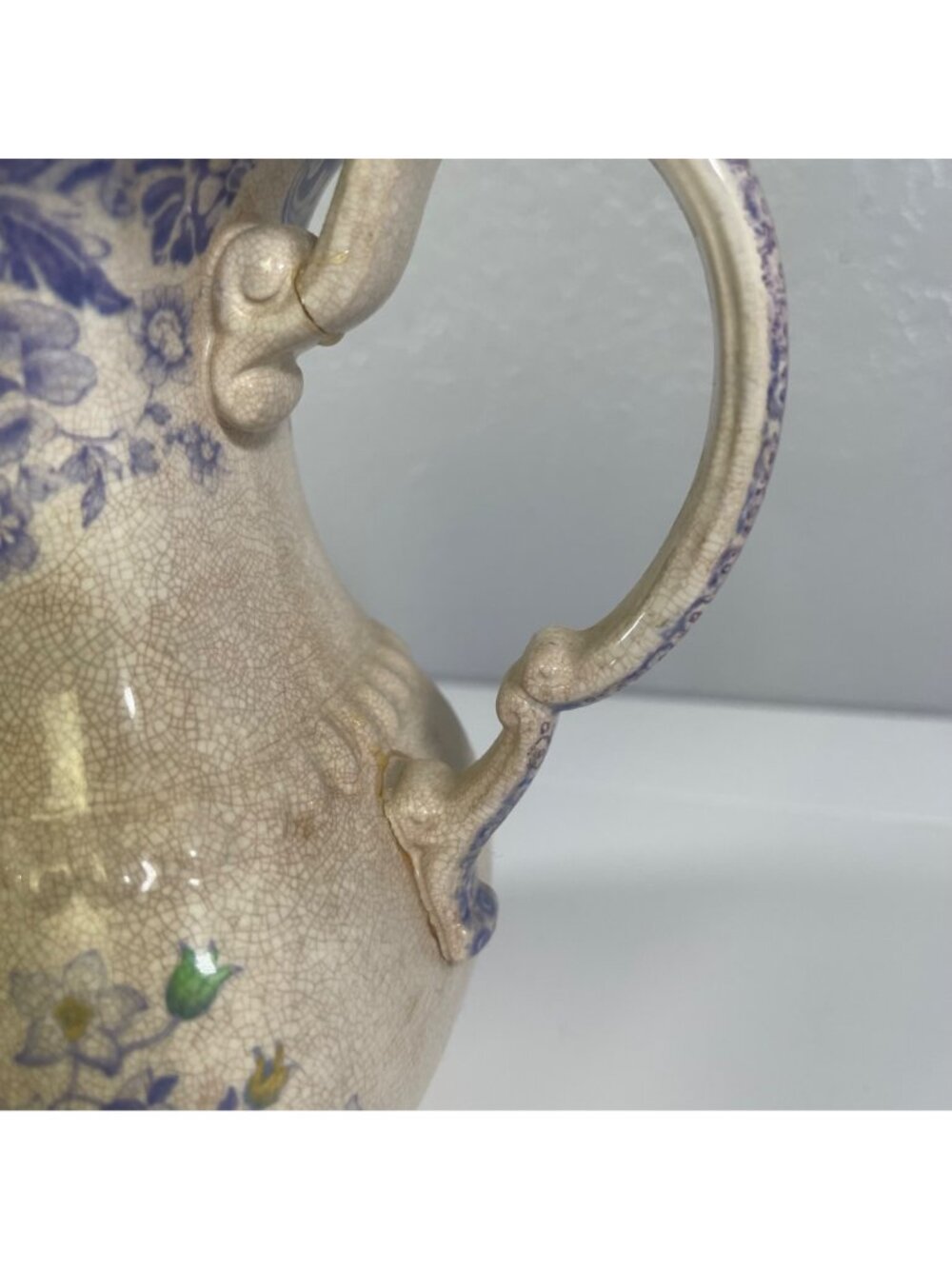 VTG Copeland SPODE Mayflower Coffee or Tea Pot Lavender British Flowers Damaged - Picture 7 of 10